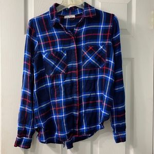 Unpublished Women’s Blue Red Plaid Flannel Button Up Shirt Size S